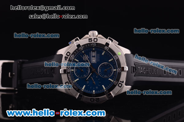 TAG Heuer Aquaracer 300 M Automatic Steel Case with Blue Dial and Black Rubber Strap - Click Image to Close
